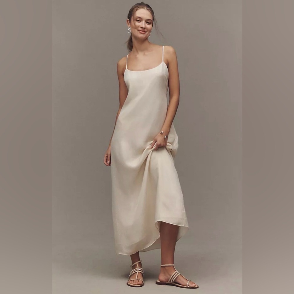 Cami NYC- Luz Silk and Metallic Gold Slip Dress. Size XS